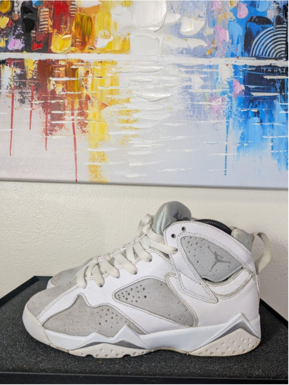 Jordan Air Jordan 7 Retro Shoes Youth Size 5.5Y White Gray Sneakers 304774-120